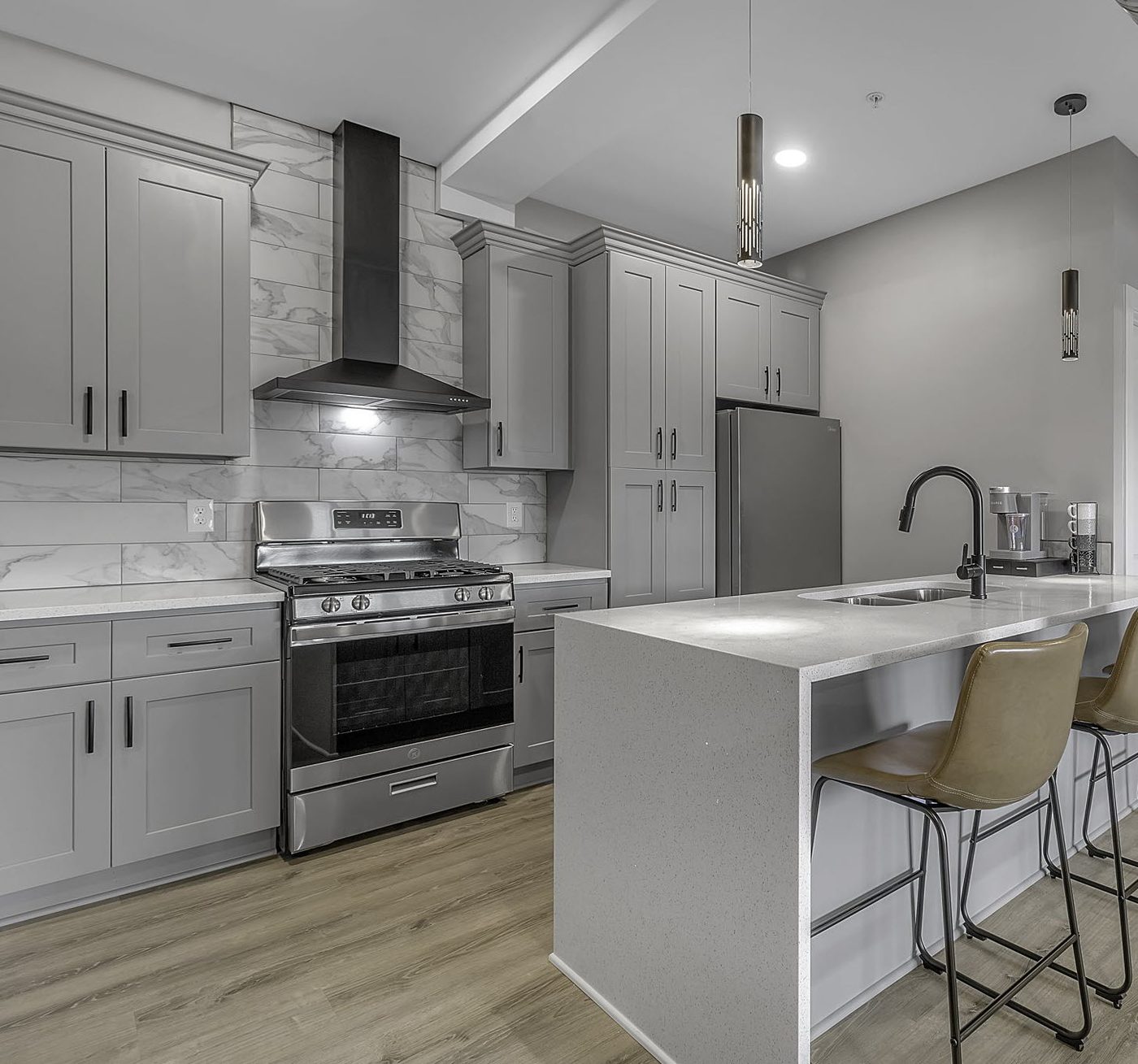 Gourmet kitchen with stainless steel appliances